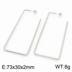 Women Casual Stainless Steel Rectangular Frame Earrings - KE109711-KFC