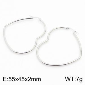 Women Romantic Stainless Steel Love Heart Frame Earrings - KE109712-KFC