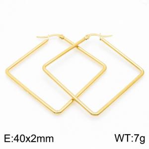 Women Casual Gold-Plated Stainless Steel Square Frame Earrings - KE109713-KFC