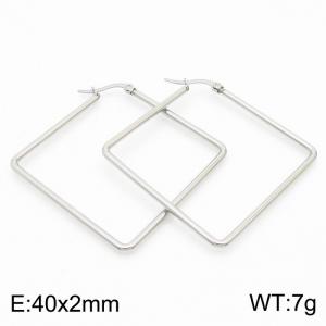 Women Casual Stainless Steel Square Frame Earrings - KE109714-KFC