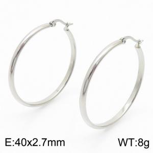 Women Casual Stainless Steel Round Frame Earrings - KE109716-KFC
