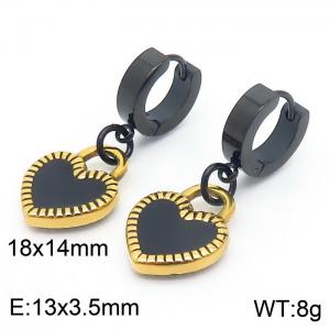 Fashion personality drop rubber heart stainless steel earrings for women - KE109717-Z