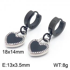 Fashion personality drop rubber heart stainless steel earrings for women - KE109718-Z