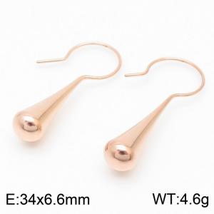 Women Fashion Rose-Gold Stainless Steel Cone Shape Earrings - KE109884-KFC