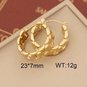 European and American fashion stainless steel geometric creative hollowed out jewelry gold earrings - KE109917-WGYB