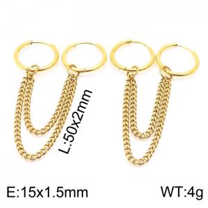 Gold stainless steel earrings - KE109958-Z
