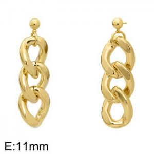 Titanium steel metal chain earrings - KE110106-Z