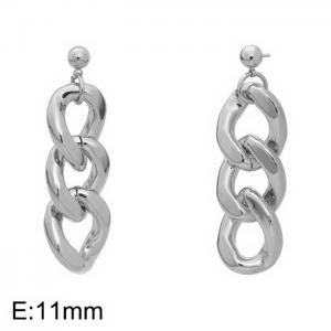 Titanium steel metal chain earrings - KE110107-Z