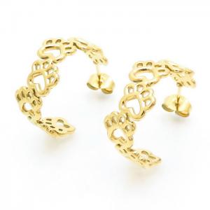 Fashionable titanium steel open gold earrings - KE110171-LM