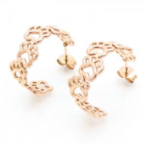 Fashionable titanium steel open rose gold earrings - KE110172-LM