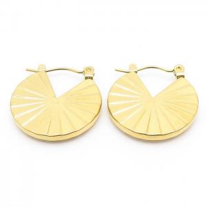 Titanium steel golden circular earrings - KE110174-LM
