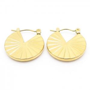 Titanium steel golden circular earrings - KE110174-LM
