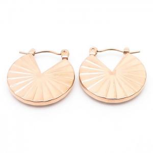 Titanium steel rose gold round earrings - KE110177-LM