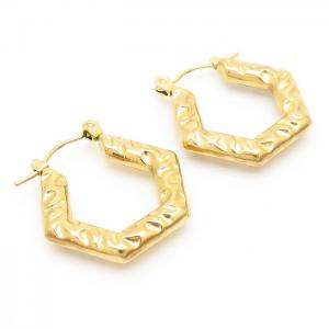 Geometrically Irregular Titanium Steel Gold Earrings - KE110179-LM
