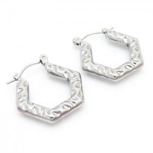 Geometrically irregular titanium steel colored earrings - KE110180-LM