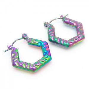 Geometrically irregular titanium steel colored earrings - KE110181-LM