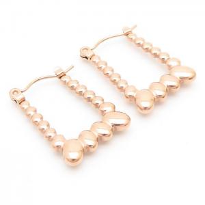 Titanium steel rectangular rose gold earrings - KE110185-LM