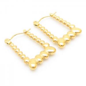 Titanium steel rectangular gold earrings - KE110186-LM