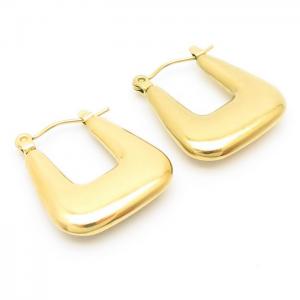 Geometric U-shaped titanium steel golden earrings - KE110190-LM