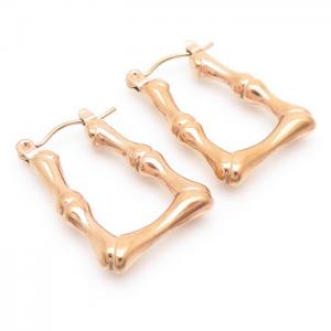Titanium Steel Bamboo Joint Rose Gold Earrings - KE110193-LM