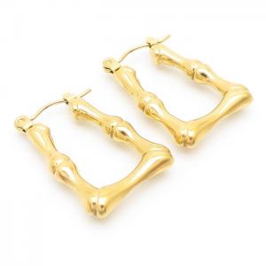 Titanium Steel Bamboo Knot Gold Earrings - KE110194-LM