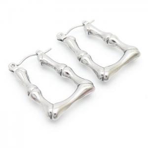 Titanium Steel Bamboo Knot Steel Color Earrings - KE110195-LM