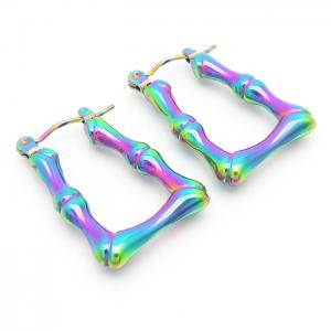 Titanium steel bamboo knot colored earrings - KE110197-LM