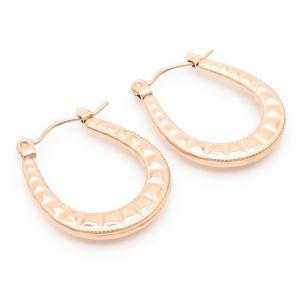 Titanium steel oval rose gold earrings - KE110198-LM