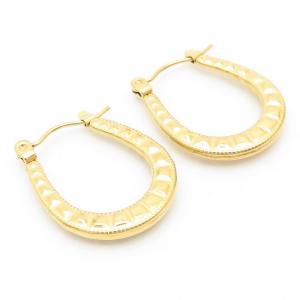 Titanium Steel Oval Gold Earrings - KE110200-LM