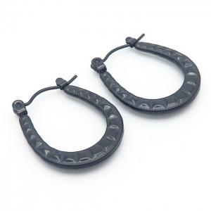 Titanium steel oval black earrings - KE110201-LM