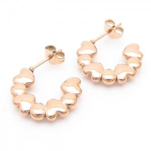 Circle Love Titanium Steel Rose Gold Earrings - KE110203-LM
