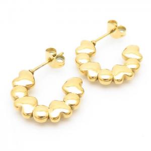 Circled Love Titanium Steel Gold Earrings - KE110205-LM