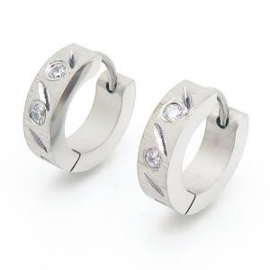 Stainless Steel 304 With Zircon Drop Earring Men Women Silver Color - KE110221-XY