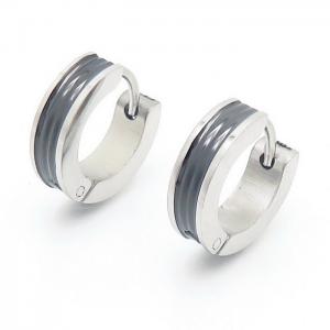 Stainless Steel 304 Drop Earring Men Women Silver-Black Color - KE110222-XY