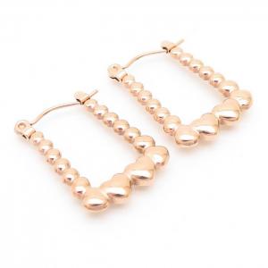 U Love Charm Earring Women Stainless Steel 304 Rose Gold Color - KE110275-LM