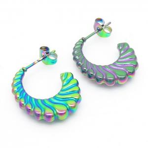 Geometric C Stud Earring Women Stainless Steel 304 Rainbow Color - KE110281-LM