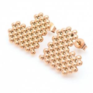 Unque Heart Charm Stud Earring Women Stainless Steel 304 Rose Gold Color - KE110283-LM