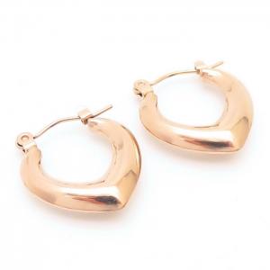 V Charm Shiny Earring Women Stainless Steel 304 Rose Gold Color - KE110288-LM