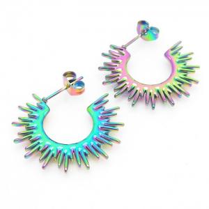 Letter C Stud Earring Women Stainless Steel 304 Rainbow Color - KE110299-LM