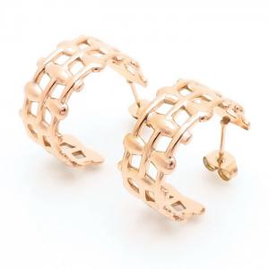 Barrier C Stud Earring Women Stainless Steel 304 Rose Gold Color - KE110310-LM