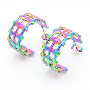 Barrier C Stud Earring Women Stainless Steel 304 Rainbow Color - KE110311-LM