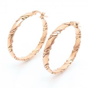 Round Hoop Earring Women Stainless Steel 304 Rose Gold Color - KE110313-LM