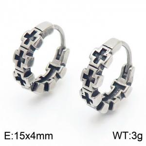 European and American cross-border fashion stainless steel cross retro punk style men's ring men's ring jewelry - KE110321-WGLN