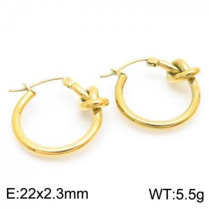 Specially Design Round Knots Hollow Earrings for Women Stainless Steel Gold Color Trendy Jewelry - KE110349-KFC