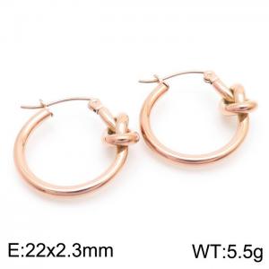 Specially Design Round Knots Hollow Earrings for Women Stainless Steel Rose Gold Color Trendy Jewelry - KE110350-KFC