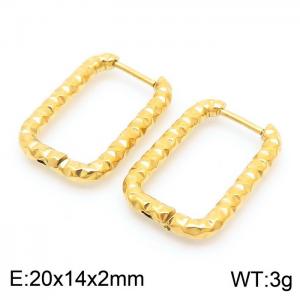 New Trendy Irregular Tapping Point Rectangle Hollow Earrings for Women Stainless Steel Gold Color Jewelry - KE110351-KFC