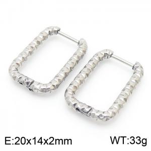New Trendy Irregular Tapping Point Rectangle Hollow Earrings for Women Stainless Steel Jewelry - KE110353-KFC