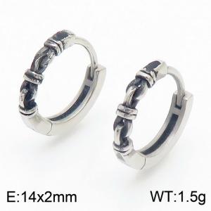 Vintage style circular sailor knot stainless steel neutral earrings - KE110484-TOT