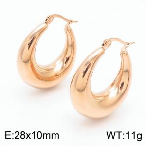 Women Rose-Gold Stainless Steel Crescent Shape Earrings - KE110508-KFC