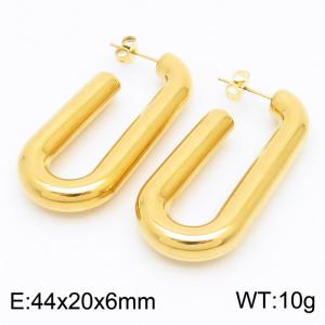 Women Gold-Plated  Stainless Steel Long Hook Shape Earrings - KE110518-KFC